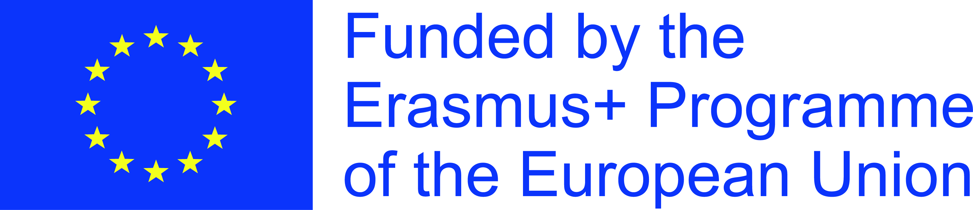 Erasmus logo using EU flag and text: "Founded by the Erasmus+ Programme of the European Union"